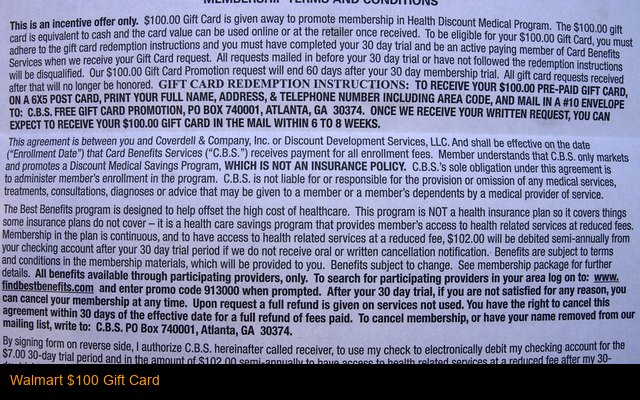 Walmart $100 Gift Card